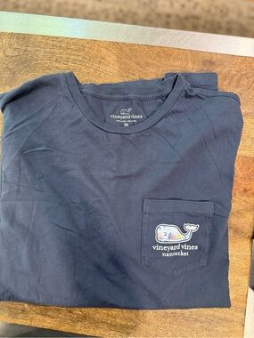 Vineyard Vines Nantucket Navy Pocket Tee with Whale Graphic